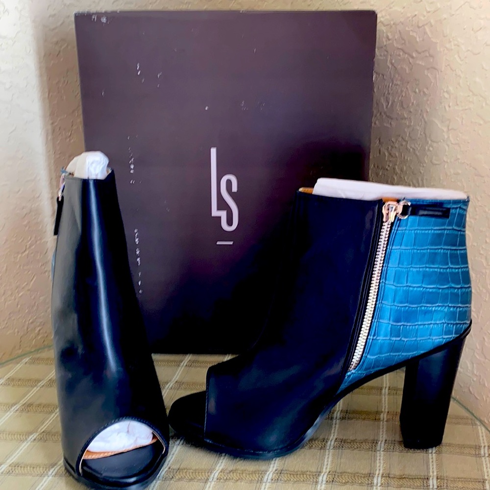 Leila Stone peekaboo ankle boots